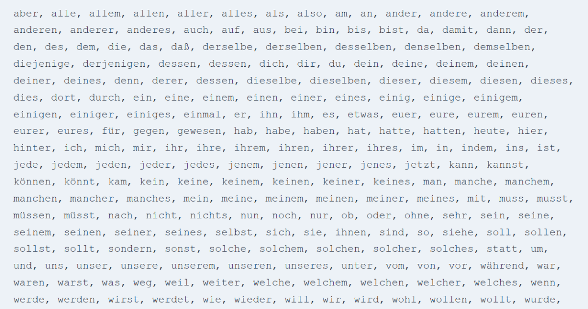 Symbolbild Für Deutsche Stoppwort-Liste Zur Seo-Optimierung In Wordpress