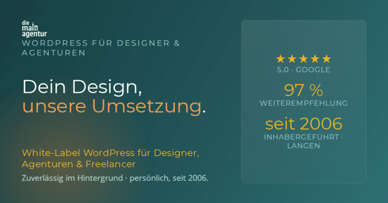 White-Label WordPress von die mainagentur – Umsetzung für Designer, Agenturen und Freelancer