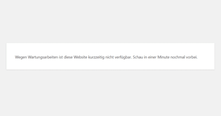 Wordpress-Update Bleibt Im Wartungsmodus Hängen