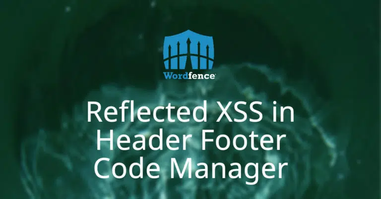 Reflektiertes XSS im Header Footer Code Manager