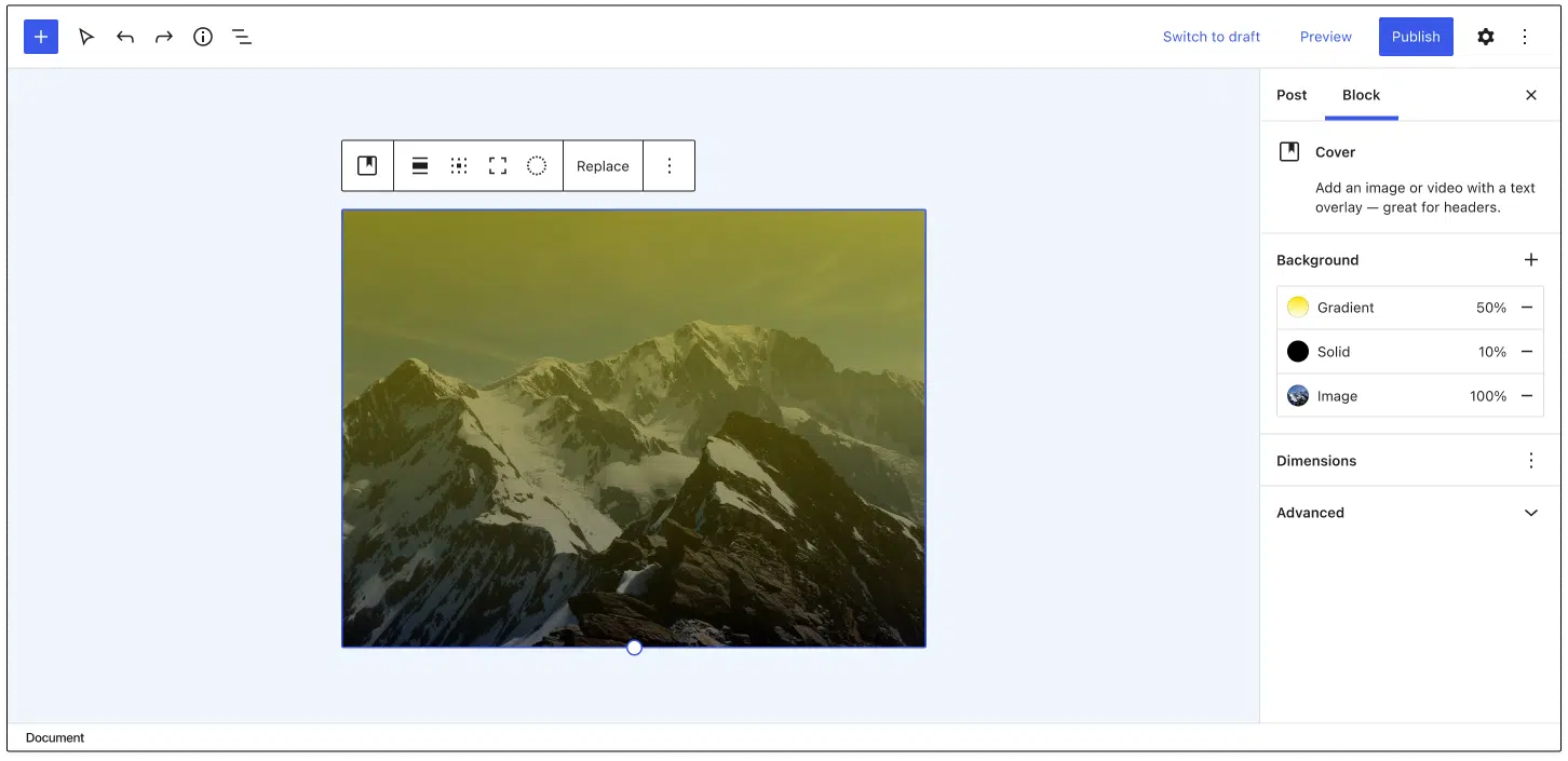Gutenberg-Mitwirkende erkunden erweitern die Unterstützung von Hintergrundbildblöcken und die Verfeinerung der Benutzeroberfläche für Hintergrundwerkzeuge - WP Tavern