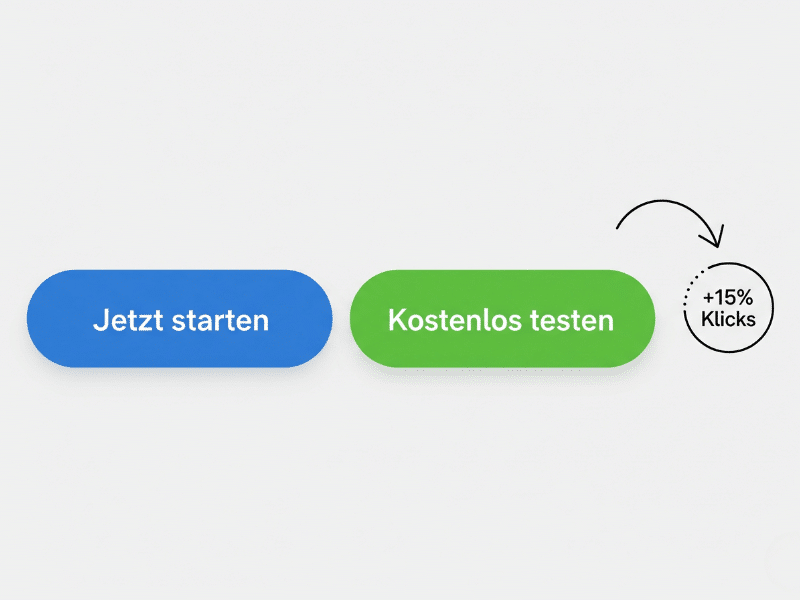 Eine Grafik, Die Einen A/B-Test Von Zwei Verschiedenen Call-To-Action-Buttons Für Eine Landingpage Zeigt, Um Die Conversion-Rate Zu Optimieren.