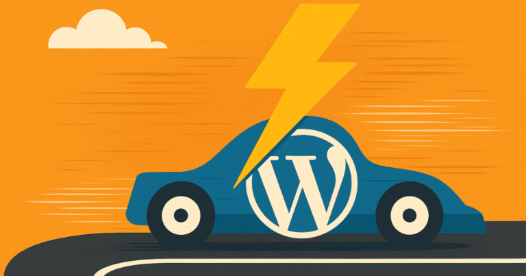 Wordpress Performance Optimierung Diagramm Mit Blitz-Symbol Und Steigenden Conversion-Raten