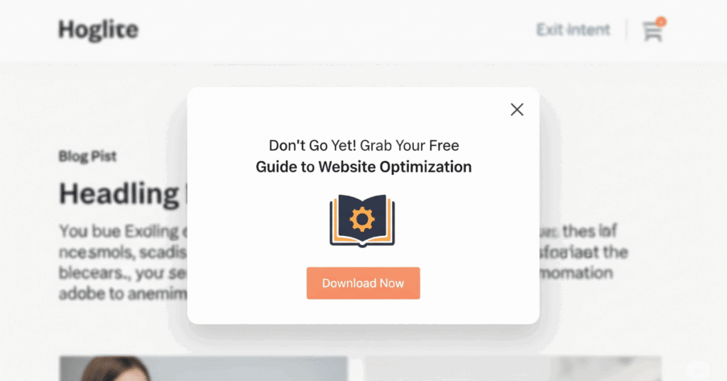 Dezentes Exit-Intent-Pop-Up Auf Einer Website, Das Einen Mehrwert Anbietet, Bevor Der Besucher Die Seite Verlässt.