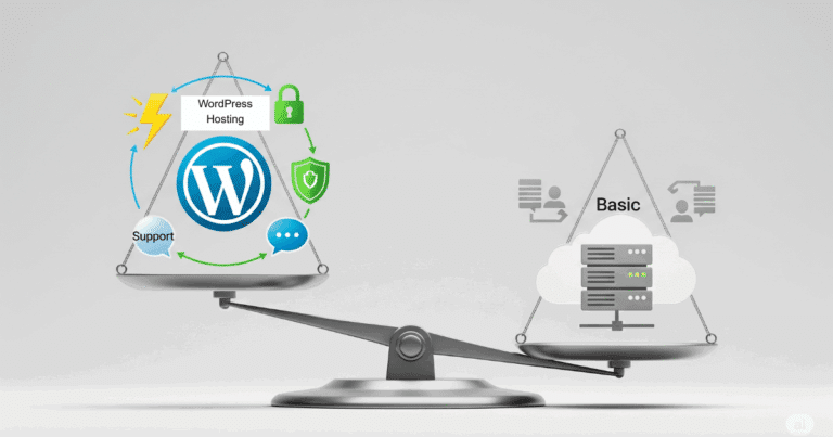 WordPress-Hosting vs. Normales Hosting: Waage zeigt Vorteile von spezialisiertem WordPress-Hosting