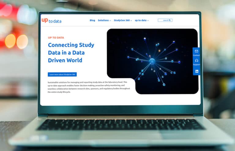 Webseite für Datenmanagement Plattform 1 sreen uptodata