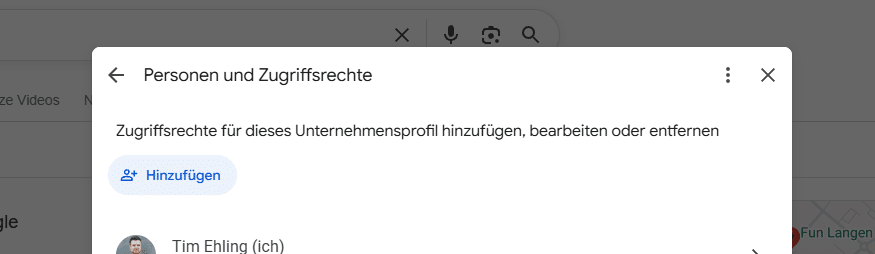 Anleitungen 8 Bereich „Personen und Zugriffsrechte“ mit der Schaltfläche „Hinzufügen“